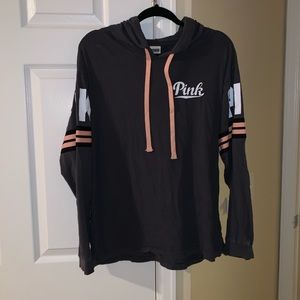 Pink light oversized long sleeve with hood